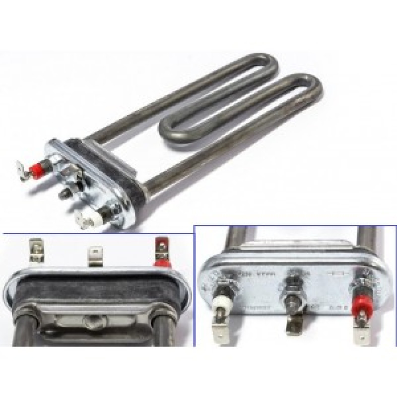 ТЭН для стиральной машины LG 1900W, прямой, без отверстия под датчик, L175мм, металл. бак