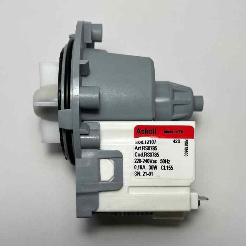 Помпа на 3 винтах, универсальная, выводы назад, раздельно, Askoll 40W, нового образца, с АЛЮМИНИЕВОЙ