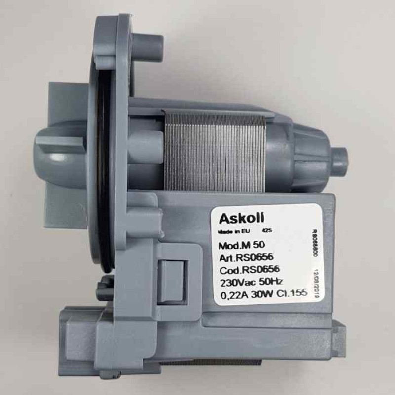 Помпа на 3 защелках, для Bosch Maxx, выводы вперед, вместе, Askoll, НОВОГО ОБРАЗЦА