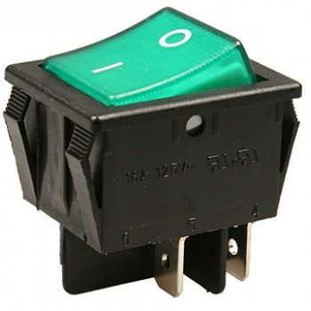 КНОПКА 4 КОНТАКТНАЯ 16А ИТ (ЗЕЛЕНАЯ)