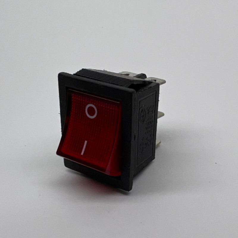 Выключатель одноклавишный широкий с красной индикаторной лампой, 16А, 250В, для водонагревателей