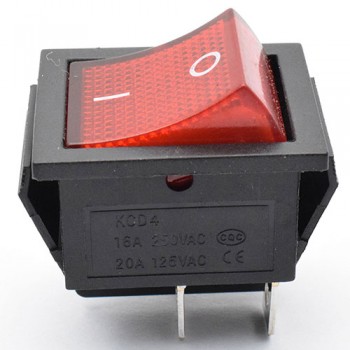 КНОПКА 4 КОНТАКТНАЯ 16А ИТ (КРАСНАЯ)
