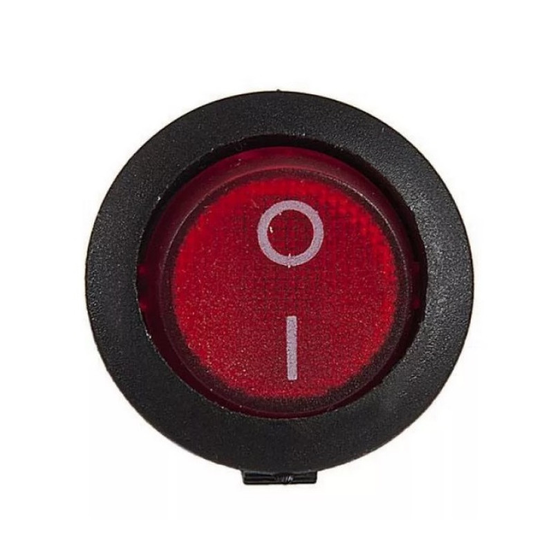 Выключатель круглый с индикаторной лампой, клемма 4,8мм, 6А, 250 В, 10А, 125 В, для водонагревателей