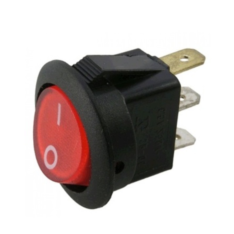 Выключатель круглый с индикаторной лампой, клемма 4,8мм, 6А, 250 В, 10А, 125 В, для водонагревателей