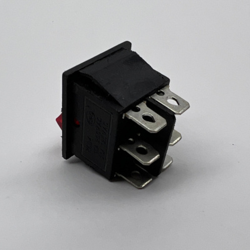 Выключатель одноклавишный широкий с красной индикаторной лампой, 16А, 250В, для водонагревателей