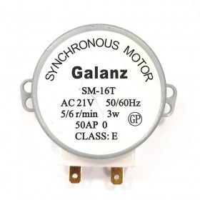 Мотор вращения тарелки СВЧ 21V, 5/6 r/min, высота вала 11 мм																