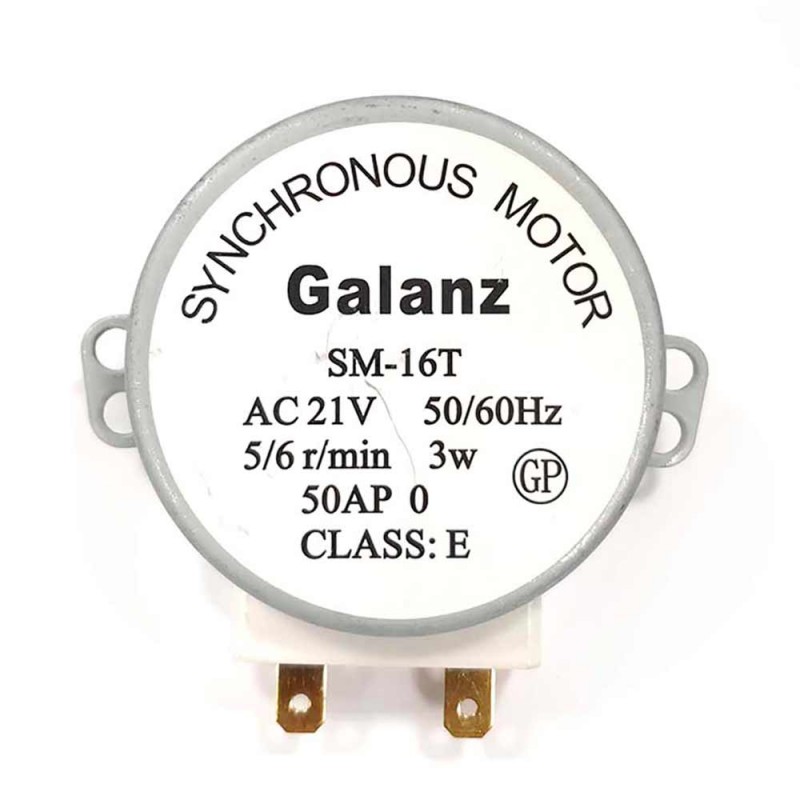 Мотор вращения тарелки СВЧ 21V, 5/6 r/min, высота вала 11 мм																